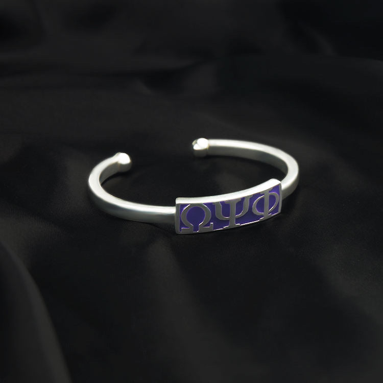 Omega psi phi outlet leather bracelet